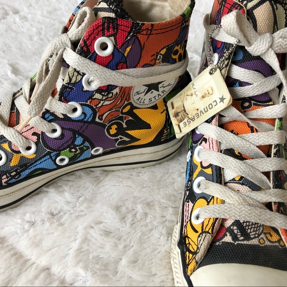 Graffiti Print Converse High Top - Picture 2 of 7
